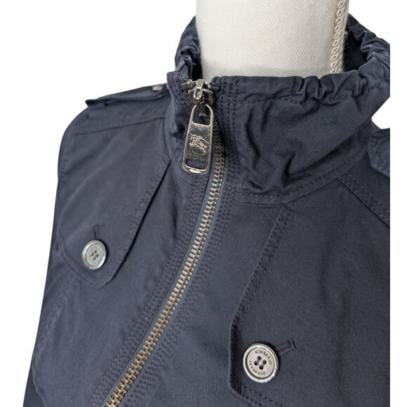 Burberry Brit Lightweight Belted Field Jacket Navy Blue Nova Check 4 - Picture 7 of 12